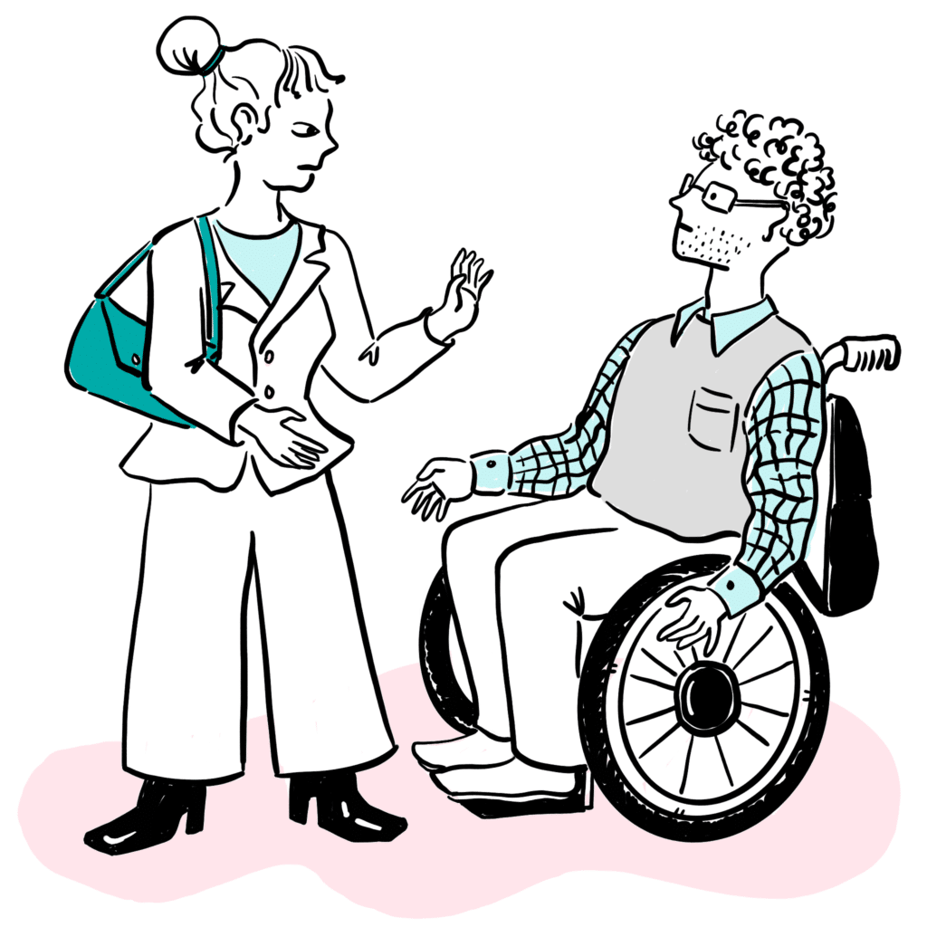 Ein Ehepaar, er sitzt im Rollstuhl, ist auf der Suche nach einem Mediationsangebot im Raum Zentralschweiz oder in Luzern. Sie benötigen Unterstützung bei einer Scheidung. Wie können sie als Patchworkfamilie alles regeln?